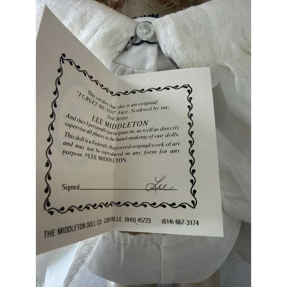 Lee Middleton Little Angel Doll Forget-Me-Not Face Signed Numbered 2633 Vintage